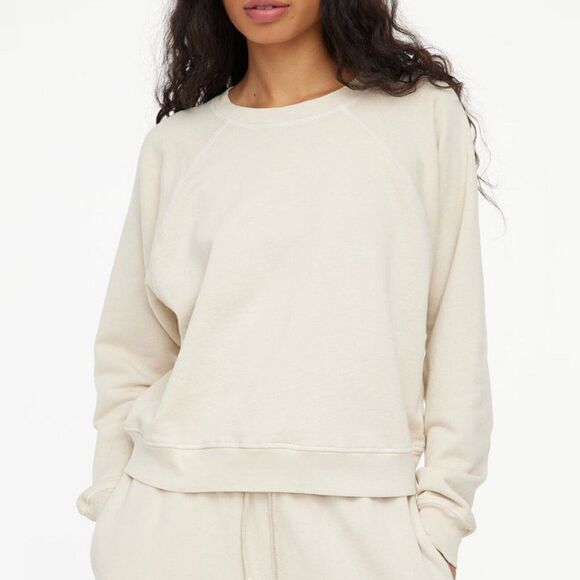 Nwot Lacausa - M - Women's Barb Raglan Sweater Top Sea Salt/Beige - Picture 1 of 7